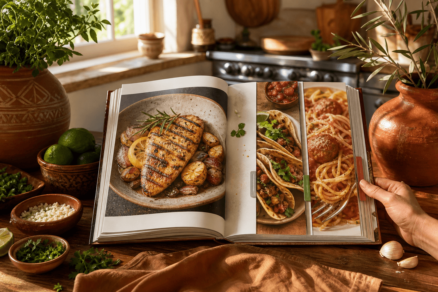Recipe collection organized by cuisine and section